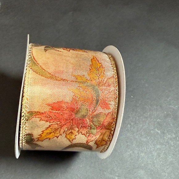 Bundle Of 8 New Decorative Fall / Holiday Wired Ribbon. Size 2.5” 10 Yards - Picture 6 of 8